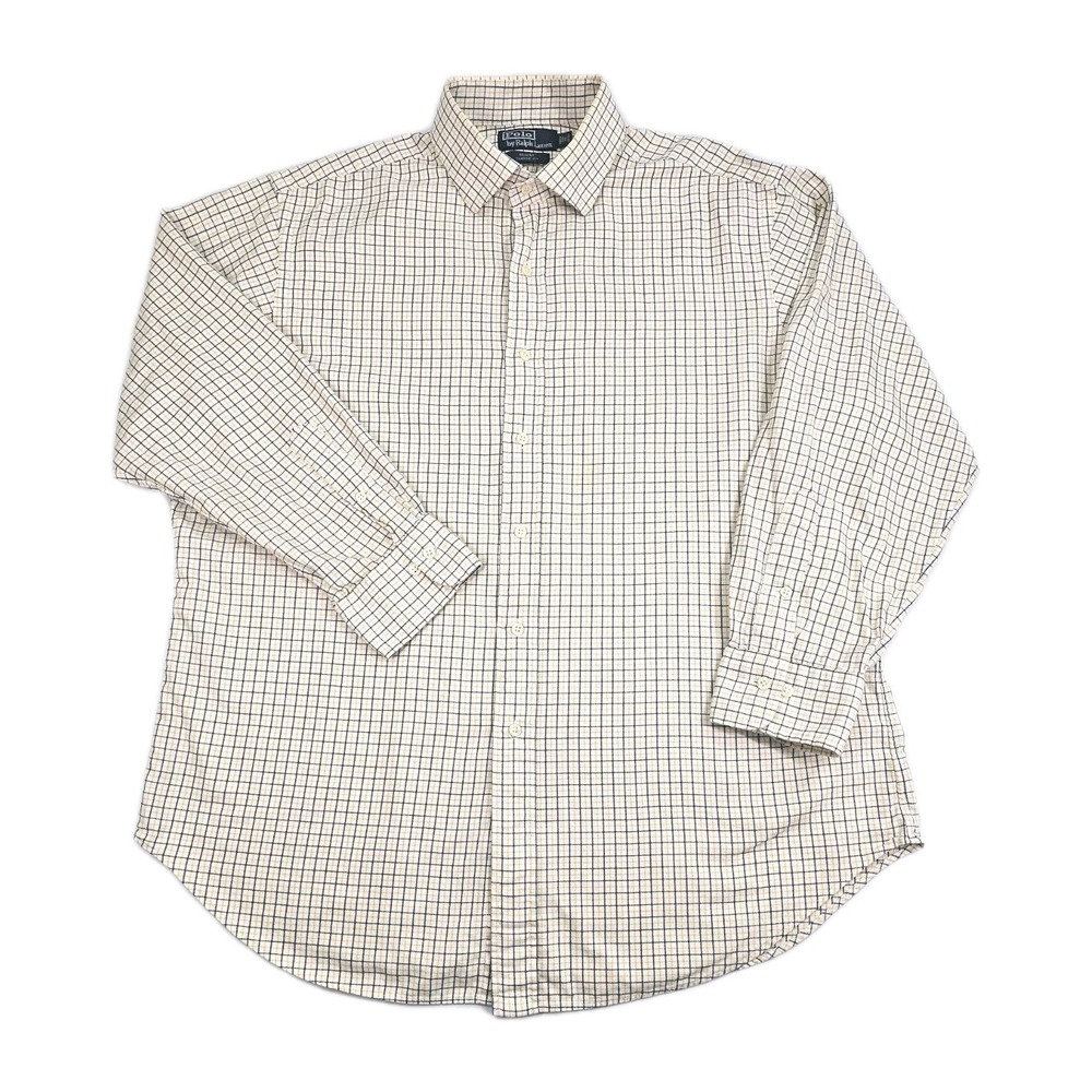 Polo Ralph Lauren Regent Classic Fit Yellow Plaid Button Down‎ Shirt 17 32/33
